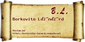 Borkovits Lénárd névjegykártya
